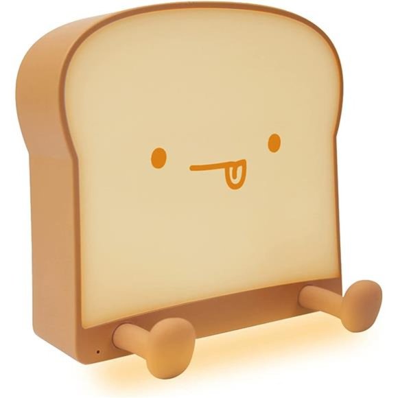 Arestory Cute Toast Bread LED Night Lamp,Creative USB  Cute Night Light Toast Bread LED Night lamp - Rechargeable With Timer
